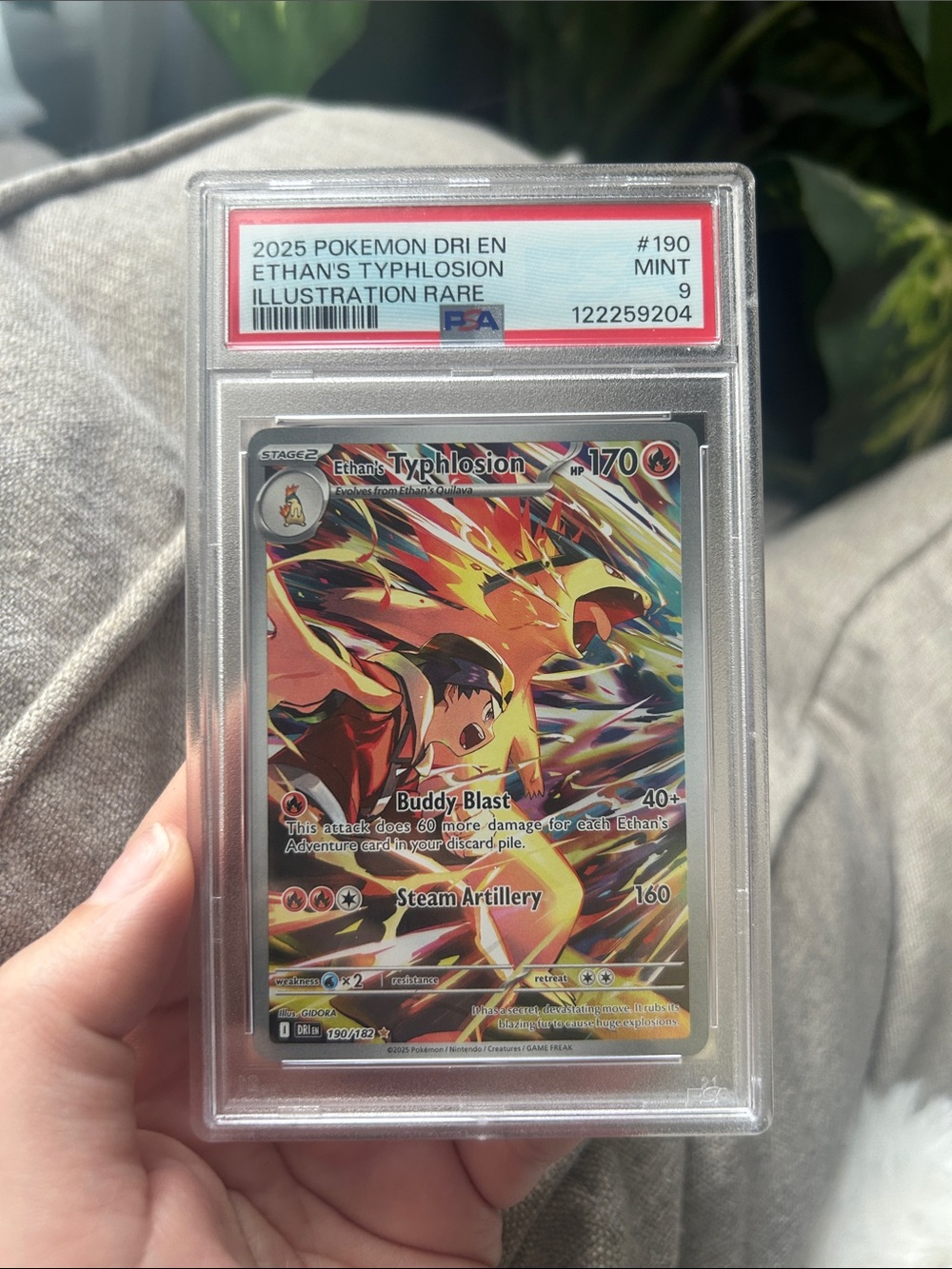 2025 Pokemon PSA 9 Ethan's Typhlosion Illustration Rare Destined rivals #190